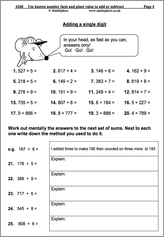 mathsphere year 4 maths worksheets