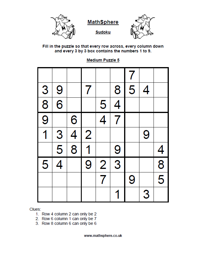 Sudoku medium online - play medium level sudoku puzzles for free